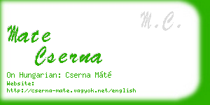 mate cserna business card