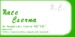mate cserna business card